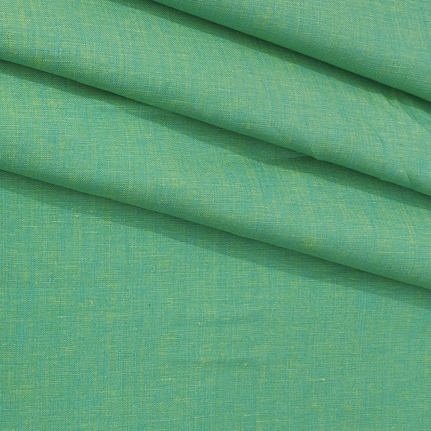Shirt Fabric Donear 100% Premium Linen 60Lea Plain Colour Mantis Green